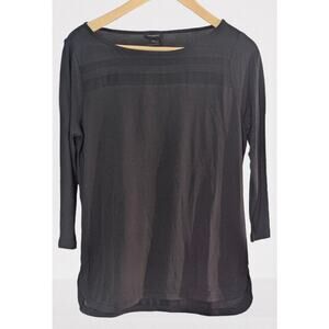 ANN TAYLOR Womens Black Rayon Lightweight Blouse Size Medium